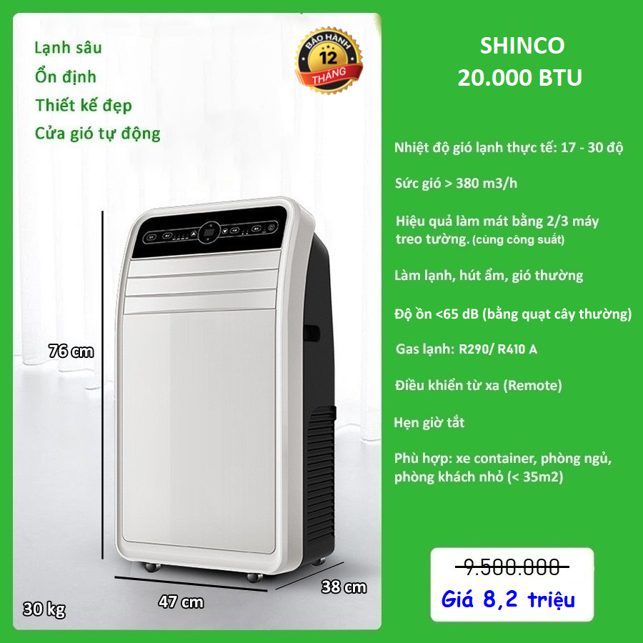 Điều hòa di động Shinco 20000 BTU - Phiên bản mới nhất