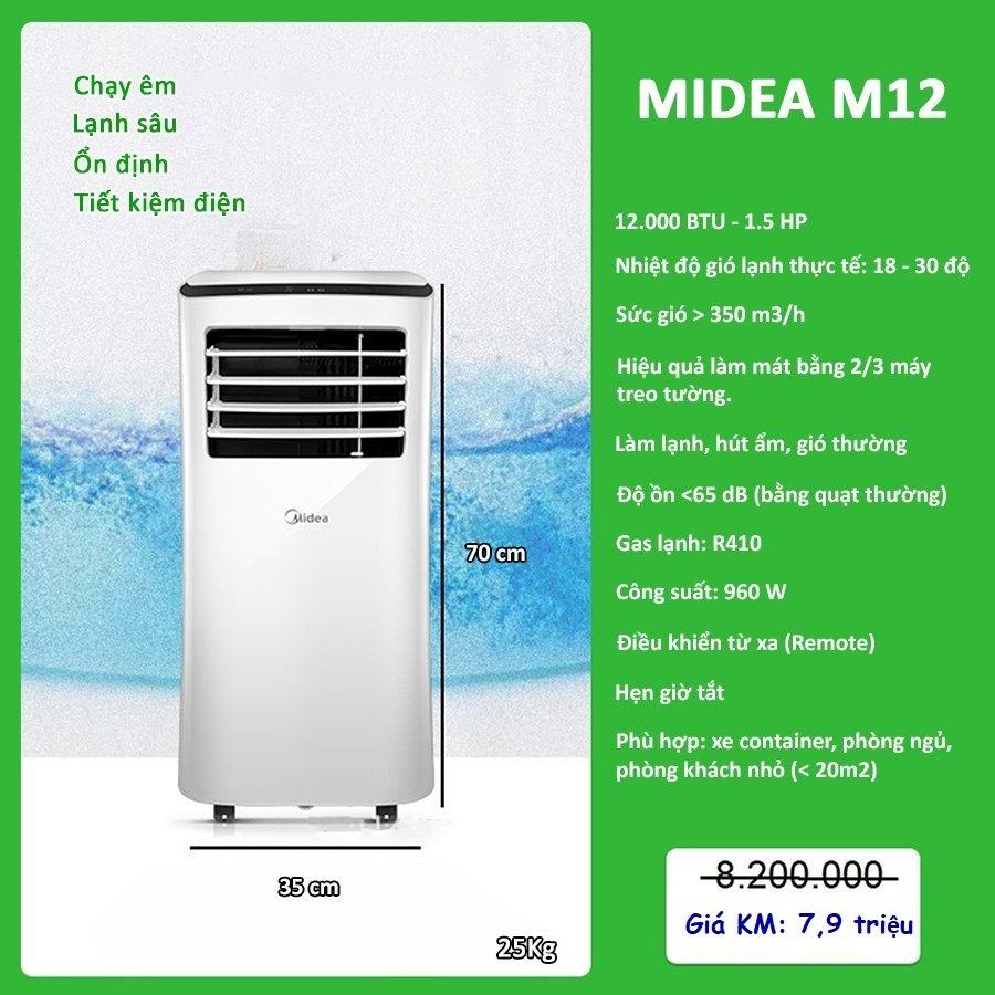 Điều hòa di động Midea M12 - 12.000 BTU